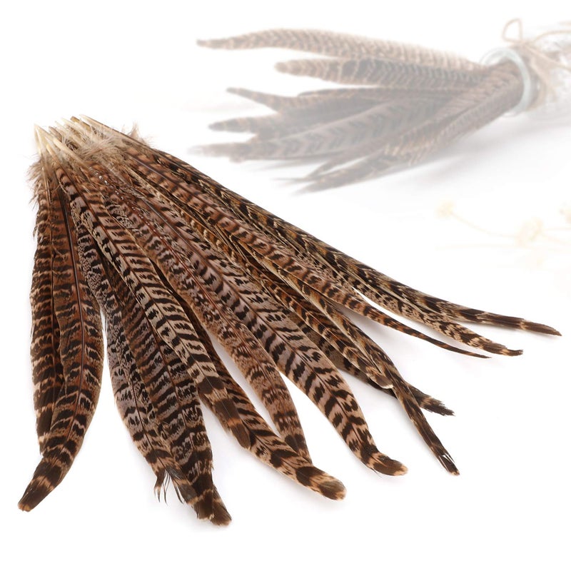 MWOOT 20pcs Natural Pheasant Tails Feather for Hair Hats Crafts Home Wedding Party Decoration (30-35cm) - Image 2